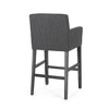 Lyngins Contemporary 26" H Counter Height Bar Stool with Rounded Armrests, Upholstered Counter Stools with Solid Rubberwood H-Frame Base - 4 of 4