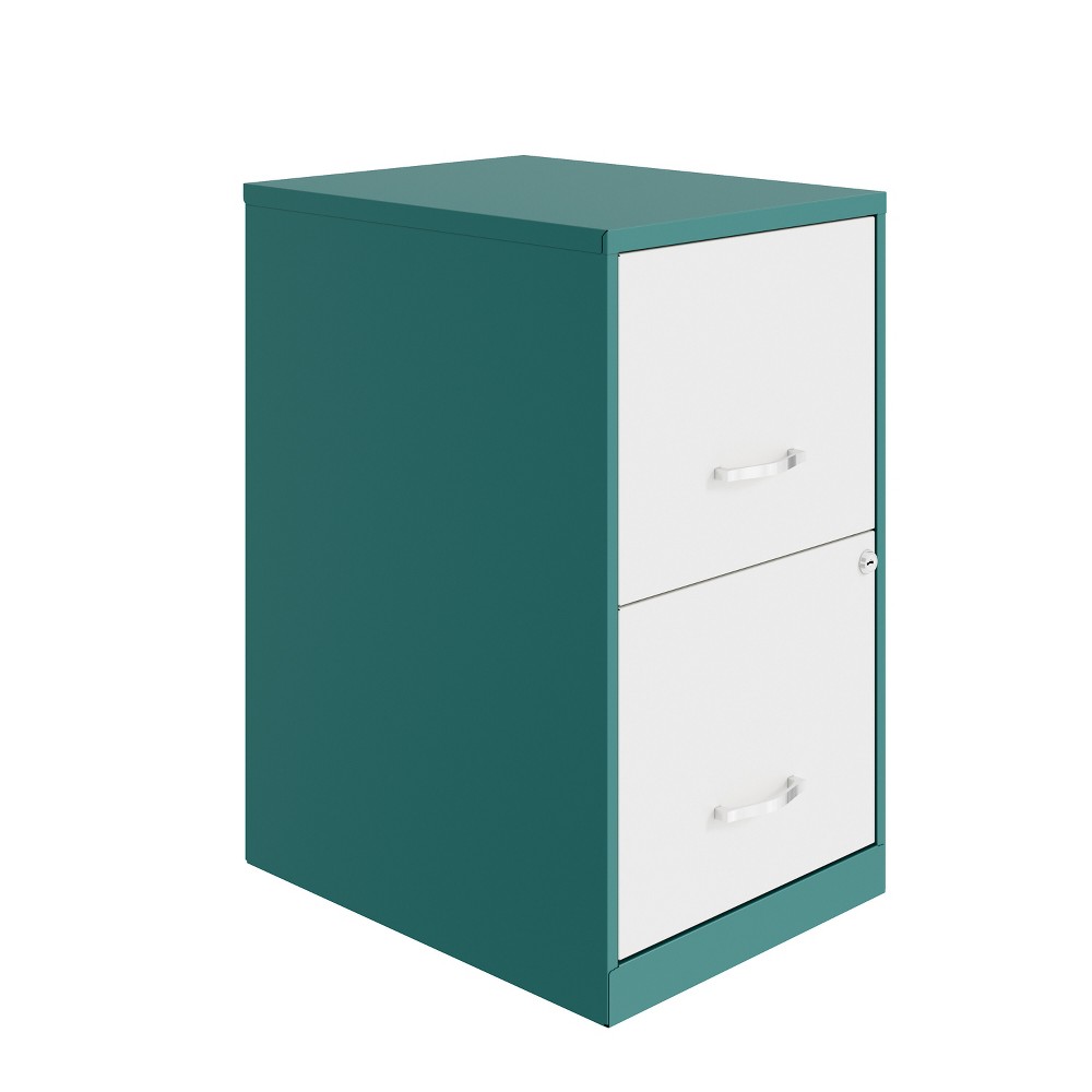 Photos - File Folder / Lever Arch File Space Solutions 18" Deep Letter Width 2-Tone Vertical File Cabinet Teal &