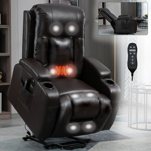 PAGED Power Lift Recliner Chair, Massage Chair with Lumbar Heating, Cup Holder and USB Port, Accent Chair for Bedroom, Living Room Furniture - 1 of 4