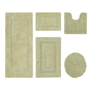 Lux Premium 100% Cotton Tufted Solid Reversible 5 PC Bath Rug Set – Ultra-Soft, Water-Absorbent, Durable, Machine Washable Bathroom Rug - 1 of 4