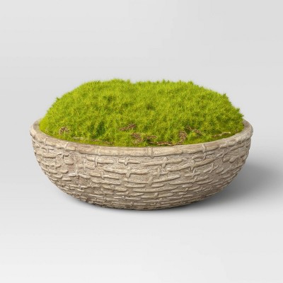 3.5" Artificial Moss in Textured Pot Green - Threshold™ designed with Studio McGee: Faux Plant Decor, Cement Base