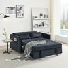 55.5" Velvet Convertible Pull-Out Sofa Bed with USB Port and Toss Pillows - 3 of 4
