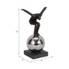 Modern Decorative Sculpture - Dynamic Balancing Figurine - Resin & Metal - Home Decor Accent for Living Room, Office, Bedroom - 12" Bronze & Copper - 3 of 4