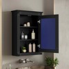 MAYEERTY 20" Wall Mounted Bathroom Storage Cabinet with Mirror Medicine Cabinet with Height Adjustable Shelf for Bathroom Black - 3 of 4