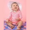 RuffleButts UPF50+ Baby Girls Long Sleeve One Piece Bow Peplum Rash Guard Swimsuit - 4 of 4