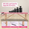 84''L Spa Bed Portable Lash Bed Massage Bed Foldable Spa Tables Adjustable 2 Fold with Rolling Travel Case - 2 of 4