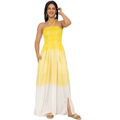 beach dress xl HAPPY BAY Women's Bandeau Maxi Summer A line Slit Maxi Dress Smocked Top Evening Long Strapless Tube Dresses for Women L-XL Yellow Solid : Target creating a dramatic gradient Size:FR 34 Halter neck Collection: DEFINING MOMENTS Blue Satin Mermiad Prom