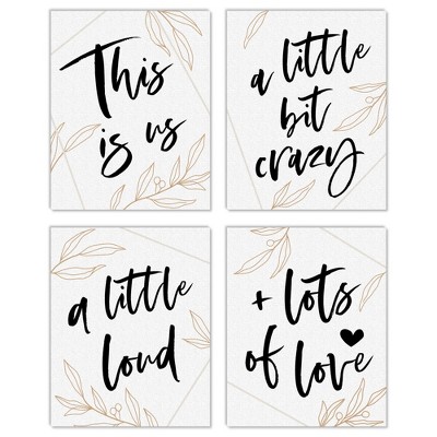 Big Dot of Happiness This is Us - Unframed Family and Living Room Linen Paper Wall Art - Set of 4 - Artisms - 8 x 10 inches