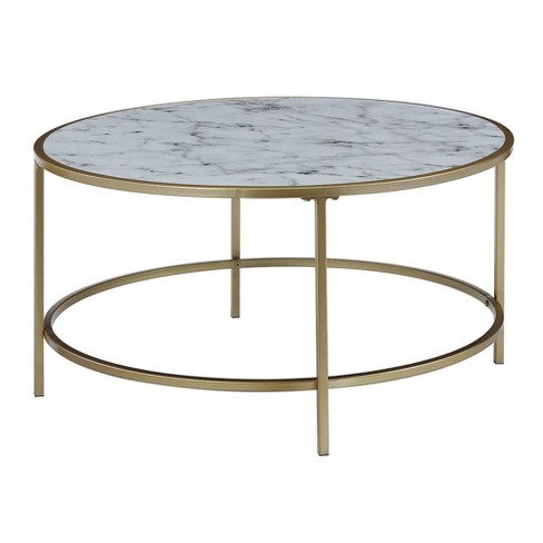 Faux marble round store coffee table