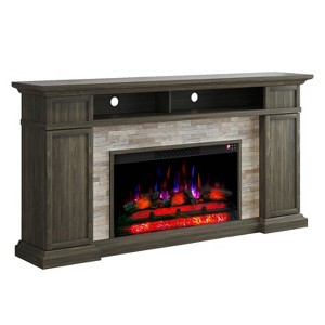 Festivo 70" Farmhouse Freestanding Electric Fireplace Brown - 1 of 4