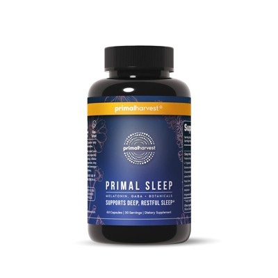 Primal Harvest Primal Sleep with Valerian Root, L-Tryptophan & Melatonin 60 Capsules