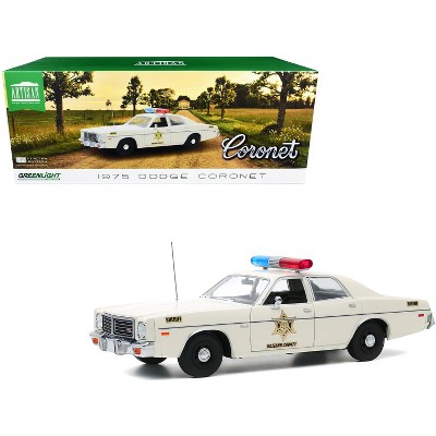 1975 Dodge Coronet Cream "Hazzard County Sheriff" 1/18 Diecast Model Car by Greenlight