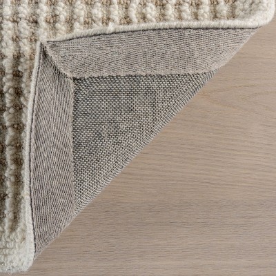 Montceito Ivory Hand-Tufted Wool Rectangular Area Rug, 6' x 9'