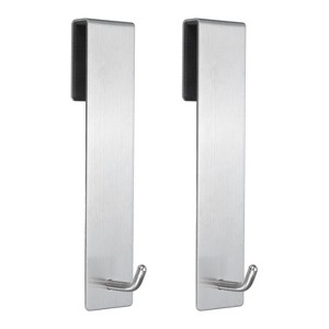 Unique Bargains Stainless Steel Waterproof Rust-Proof Extended Design Shower Door Hooks - 1 of 4