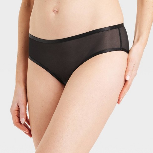 Women's Floral Print Cotton Cheeky Underwear With Lace Waistband - Auden™  Black M : Target