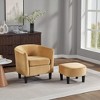 Wooakway Swivel Accent Chair with Ottoman Set Barrel Armchair with Removable Back Pillow with 2 Armrest Covers for Living Room Bedroom Office - 2 of 4