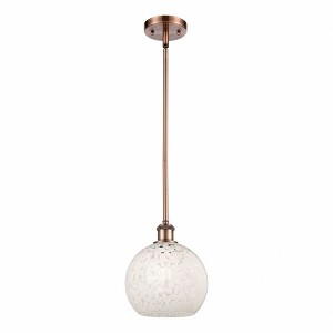 White Mouchette - 1 Light Stem Hung Mini Pendant In Modern Style-10 Inches Tall and 8 Inches Wide - 1 of 1