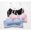 Womens Athletic Cropped Tops Spaghetti Strap Sport Bra Color Block Workout Tank Tops Scoop Neck Casual Sleeveless Gym Jogger Yoga Tops - 4 of 4