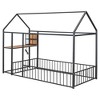 CAVINAS Twin/Full Size House Bed Frame with Shelves & Desk,Metal Floor Bed for Kids Room,Bedroom - 3 of 4