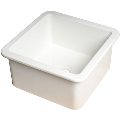 ALFI White Square 18 Inches x 18 Inches Undermount / Drop In Fireclay Prep Sink