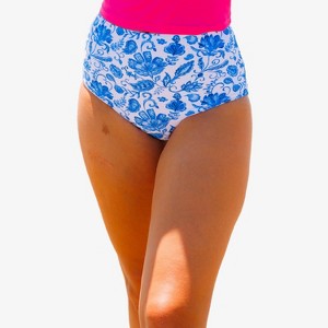 Calypsa Women's High Waisted Full Coverage Bikini Bottom - 1 of 2