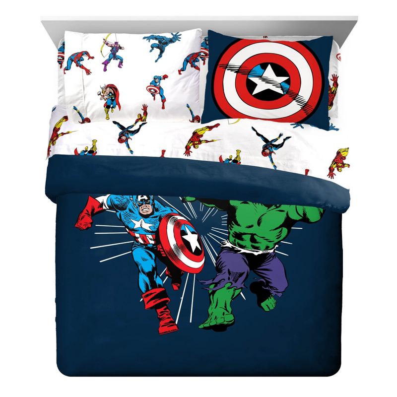 Saturday Park Marvel Comics Avengers Invincible 100% Organic Cotton Bed Set, 3 of 10