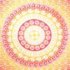 HomeRoots 92" X 84" Mustard Red And White Mandala Cotton Hanging Tapestry - 4 of 4