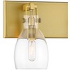 Minka Lavery Modern Wall Light Soft Brass Hardwired 22" 3-Light Fixture Clear Glass Shade for Bathroom Vanity Living Room Hallway - 2 of 2
