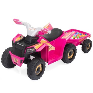 Sandinrayli 6 Volt Kids Ride On ATV Toddler Toy Car 4-Wheeler Quad Car for Kids 3-6 with Trailer - 1 of 4