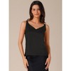 INSPIRE CHIC Women's Satin V Neck Spaghetti Strap Summer Fall Tank Tops - 3 of 4