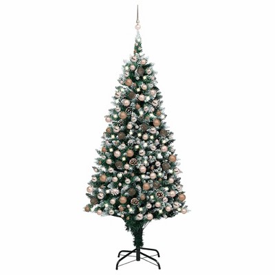 vidaXL Artificial Pre-lit Christmas Tree with Ball Set&Pine Cones 94.5"