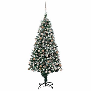 vidaXL Artificial Pre-lit Christmas Tree with Ball Set&Pine Cones 94.5" - 1 of 4