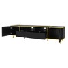 PAGED 2 Drawers TV Stand with 2 Cabinets and Metal Legs for TVs Up to 80 Inch,Console Table with 2 Shelves and LED Lights for Living Room - 4 of 4