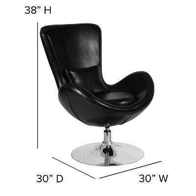 Black LeatherSoft High Back Swivel Reception Chair with Chrome Base
