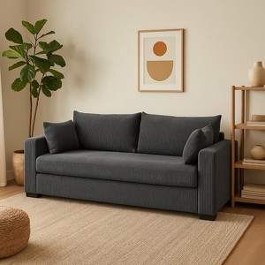 NicBex Modern Minimalist Corduroy Loveseat Sofa Couch with Two Pillows,2-Seat Lounge Sofa for Living Room,Apartment - 1 of 4