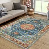 WhizMax Vintage Area Rug Boho Low-Pile Indoor Floral Print Carpet for Living Room Bedroom - 3 of 4