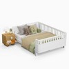 Hrinhom 77.4"W Full Size Wood Platform Bed for Kids, Wood Low Profile Full Bed with Rails - 4 of 4