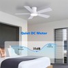 Siljoy Ceiling Fans with Lights, 44 Inch Flush Mount Ceiling Fan, Remote Control, Reversible, 3CCT, Dimmable, White - 4 of 4