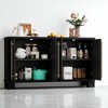 Sideboard Buffet Cabinet with Adjustable Shelves, Wooden Storage Cabinet with Gold Handles, Modern Farmhouse Sideboard for Kitchen, Dining Room - 2 of 4