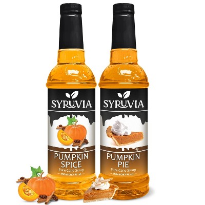 Syruvia Variety Pack - Pumpkin Spice & Pumpkin Pie Syrup 25.4 Fl oz (2-Pack)