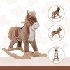 Resenkos Kids Rocking Horse, Ride on Horse for Toddlers with Soft Plush Body, Brown - 2 of 4