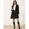 Allegra K Women's Faux Suede Notched Lapel Strap Cuff Solid Double Breasted Tie Belt Trench Coat - 2 of 4