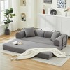78.5" Corduroy Folding Convertible Sofa Bed with 2 Pillows and No Assembly Needed - 2 of 4