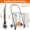 VisioGear Shopping Cart Dolly with Open Door, Grocery Cart on Wheels, Foldable Utility Shopping Carts, Antique Black, 20"*19"*39" - 3 of 4