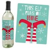 Big Dot of Happiness Elf Squad - Elf Christmas Party Decorations for Women and Men - Wine Bottle Label Stickers - Set of 4 - 2 of 4
