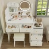 CAVINAS Vanity Desk with Mirror Makeup Vanity with Cushioned Chair for Apartment, Bedroom - 3 of 4
