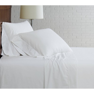 White Twin XL Organic Cotton Percale Sheet Set