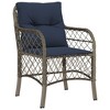 vidaXL 3 Piece Bistro Set with Cushions Gray Poly Rattan - 3 of 4