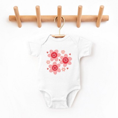 The Juniper Shop Hippy Flower Valentine Baby Bodysuit