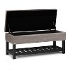 CAVINAS Faux Leather Storage Ottoman Bench with Open Slat Bottom Shelf,Upholstered Storage Ottoman,Storage Benches for Living Room,Bedroom - 2 of 4